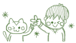 Boy of crayons. World Edition sticker #3907399