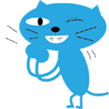 Cool blue cat sticker #3911211