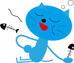 Cool blue cat sticker #3911216