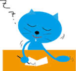 Cool blue cat sticker #3911219