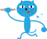 Cool blue cat sticker #3911222
