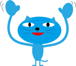 Cool blue cat sticker #3911231