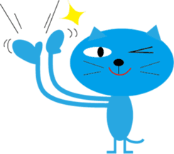 Cool blue cat sticker #3911235