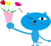 Cool blue cat sticker #3911238