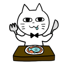 A young man and waitress of the cat sticker #3912016