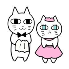 A young man and waitress of the cat sticker #3912046