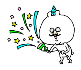 He forces a smile. sticker #3913267