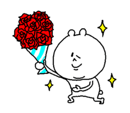 He forces a smile. sticker #3913268