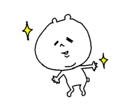 He forces a smile. sticker #3913272