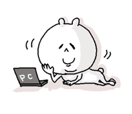 He forces a smile. sticker #3913273