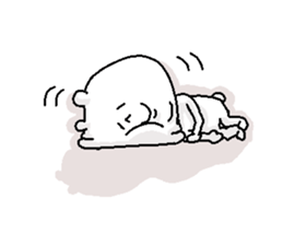 He forces a smile. sticker #3913274