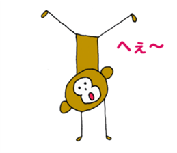 Sticker of bear and monkey sticker #3914215