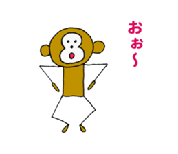 Sticker of bear and monkey sticker #3914216