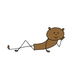 Sticker of bear and monkey sticker #3914244