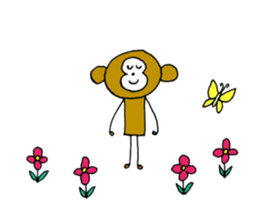 Sticker of bear and monkey sticker #3914245