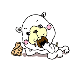 Cuddly white bear "KAWAII-KUMA" 2 sticker #3914848