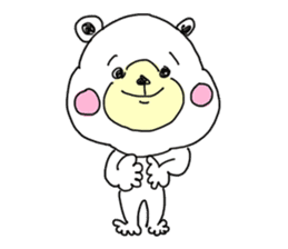 Cuddly white bear "KAWAII-KUMA" 2 sticker #3914879