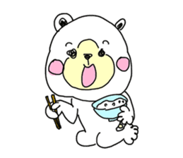 Cuddly white bear "KAWAII-KUMA" 2 sticker #3914883