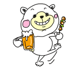 Cuddly white bear "KAWAII-KUMA" 2 sticker #3914884