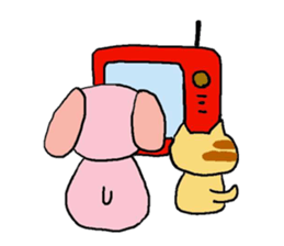 pink and tippi daily life sticker #3915078