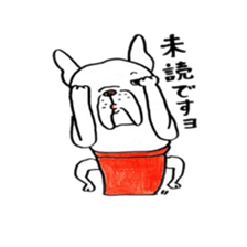 Sticker of a French bulldog and the bird sticker #3916409