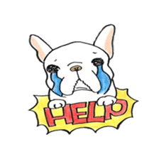 Sticker of a French bulldog and the bird sticker #3916410