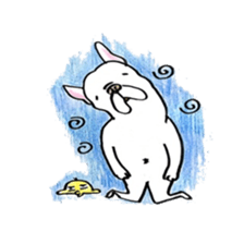 Sticker of a French bulldog and the bird sticker #3916411