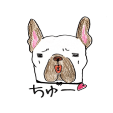 Sticker of a French bulldog and the bird sticker #3916417