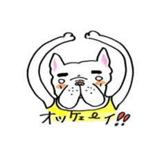 Sticker of a French bulldog and the bird sticker #3916421