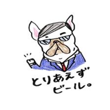 Sticker of a French bulldog and the bird sticker #3916422