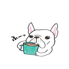 Sticker of a French bulldog and the bird sticker #3916423