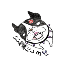 Sticker of a French bulldog and the bird sticker #3916440