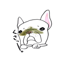 Sticker of a French bulldog and the bird sticker #3916442