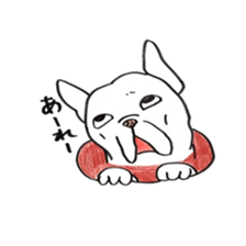 Sticker of a French bulldog and the bird sticker #3916443