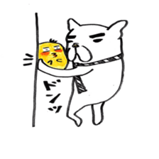 Sticker of a French bulldog and the bird sticker #3916446