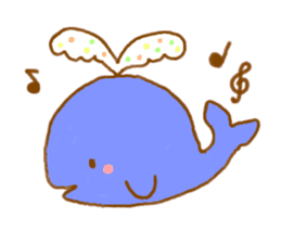 Colorful whale and Sea friends sticker #3916447