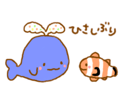 Colorful whale and Sea friends sticker #3916448