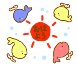 Colorful whale and Sea friends sticker #3916452