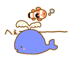 Colorful whale and Sea friends sticker #3916455