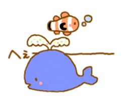 Colorful whale and Sea friends sticker #3916455