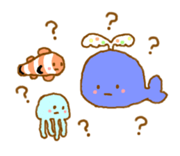 Colorful whale and Sea friends sticker #3916459