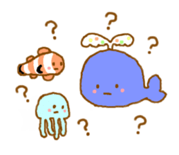 Colorful whale and Sea friends sticker #3916459