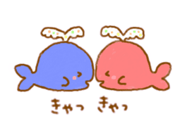 Colorful whale and Sea friends sticker #3916463