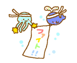 Colorful whale and Sea friends sticker #3916469