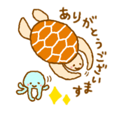 Colorful whale and Sea friends sticker #3916473