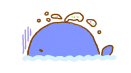 Colorful whale and Sea friends sticker #3916481
