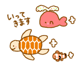 Colorful whale and Sea friends sticker #3916484