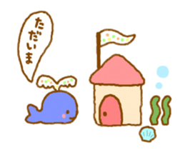 Colorful whale and Sea friends sticker #3916485