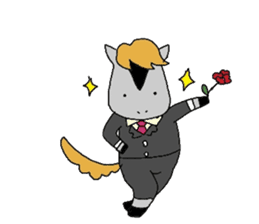 Horse in a swimsuit sticker #3924621