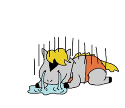 Horse in a swimsuit sticker #3924624